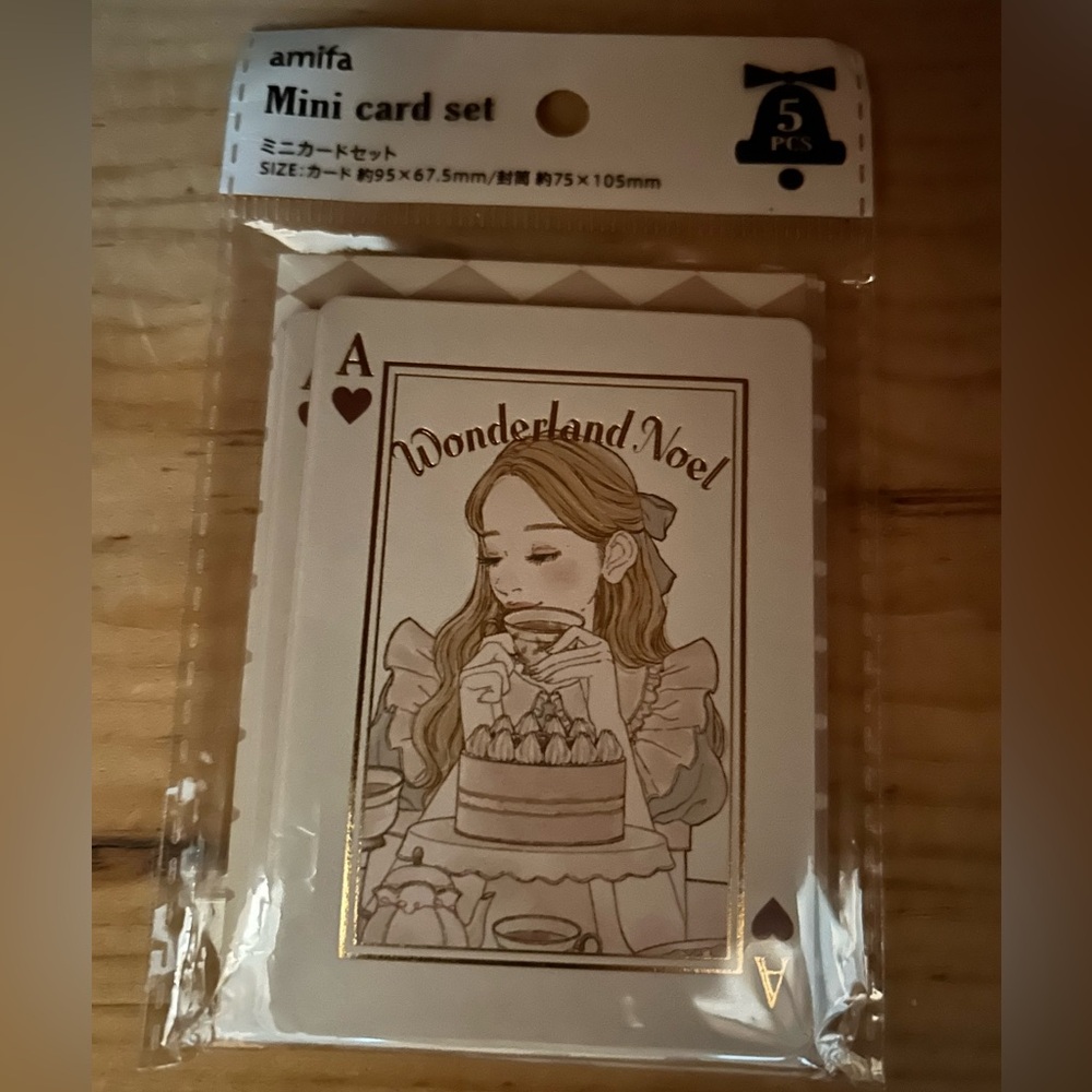 Alice in wonderland set of 5 notecards with envelopes